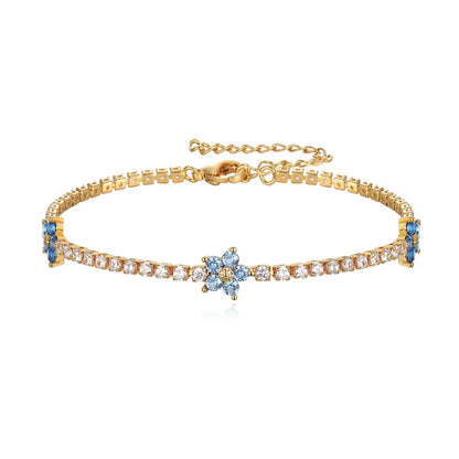 Blue Flower Tennis Bracelet