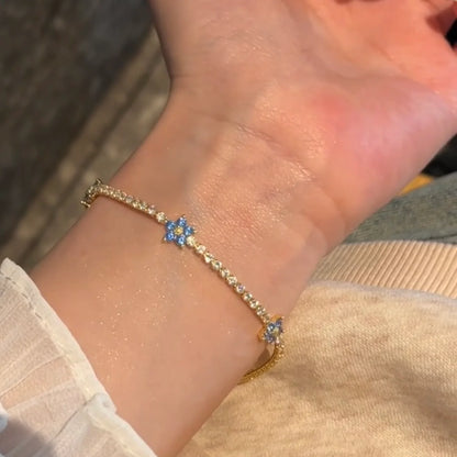 Blue Flower Tennis Bracelet