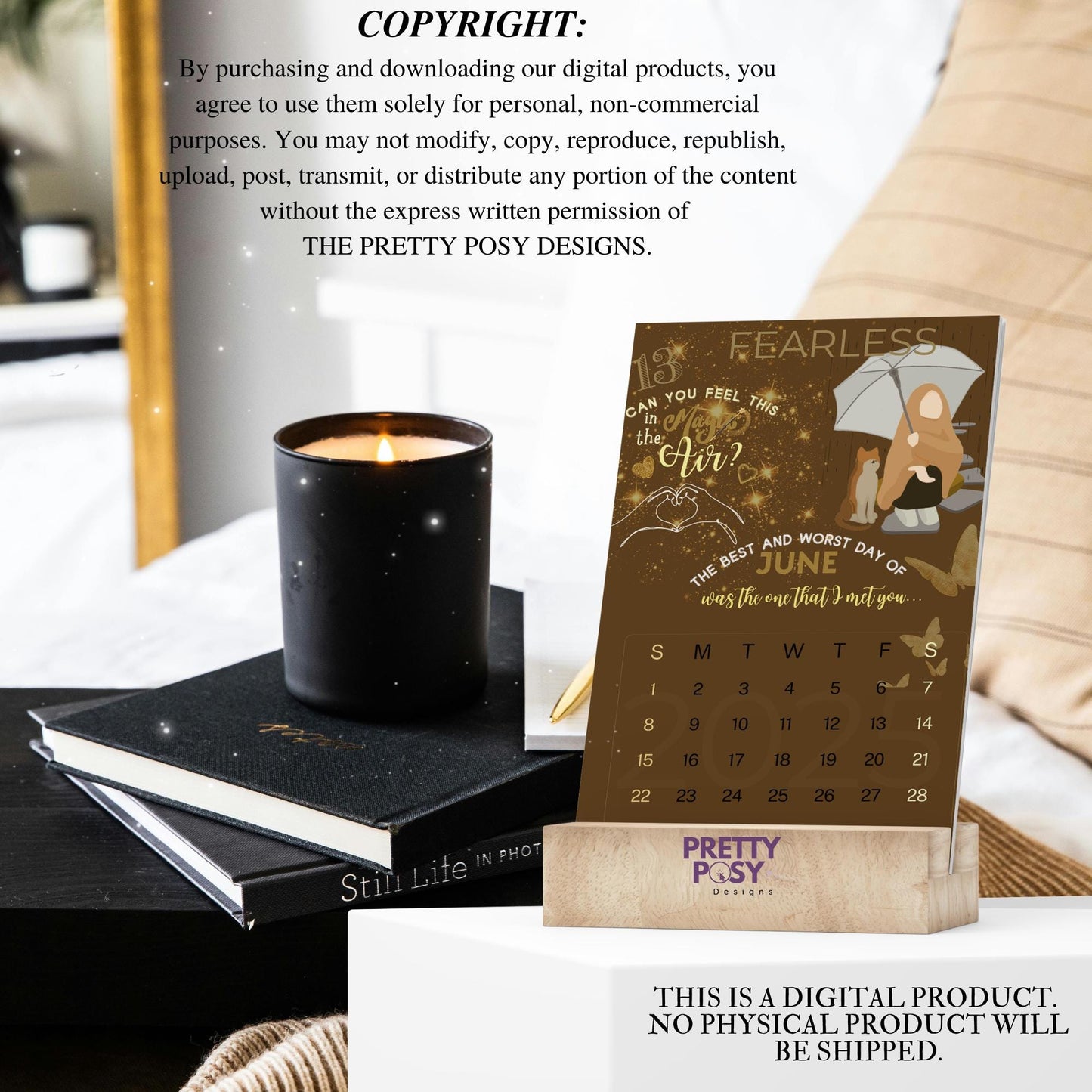 2025 Taylor Swift Eras Desk Calendar – Printable Lyrics Calendar for Swifties(Digital Download)