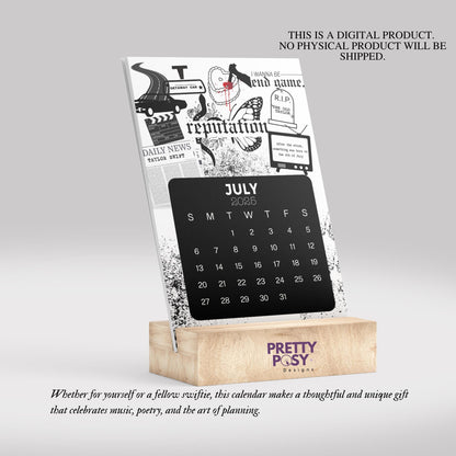 2025 Taylor Swift Eras Desk Calendar – Printable Lyrics Calendar for Swifties(Digital Download)